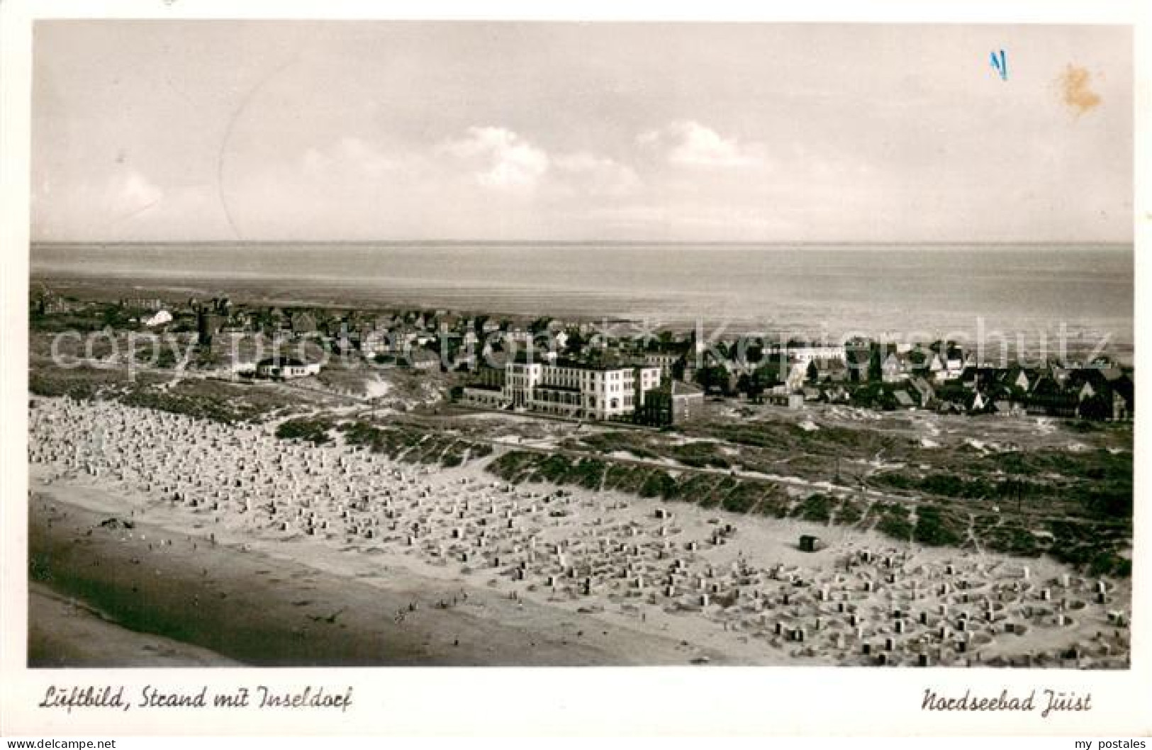 73778389 Juist Nordseebad Strand Mit Inseldorf Juist Nordseebad - Juist