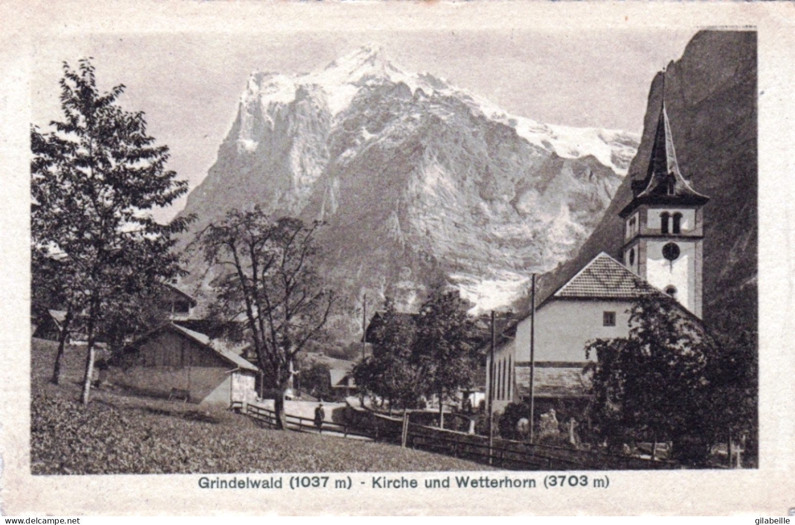 BERN - BERNE  -  Grindelwald  - Kirche Und Wetterhorn - Autres & Non Classés