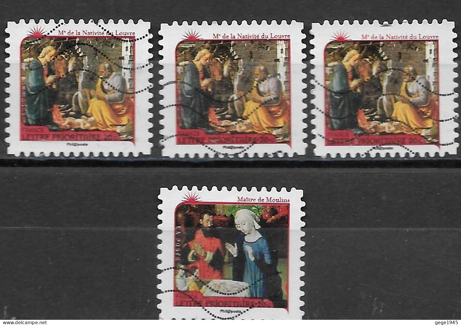 France 2011 Oblitéré Autoadhésif  N° 627  ( 3 Exemplaires )  Et  N° 630  ( 1 Exemplaire )    Meilleurs Voeux  Nativités - Used Stamps