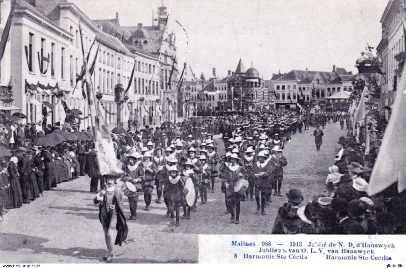 MALINES - MECHELEN - 1913 - Jubilé De N  D D'Hanswyck - Harmonie Sainte Cecile - Malines