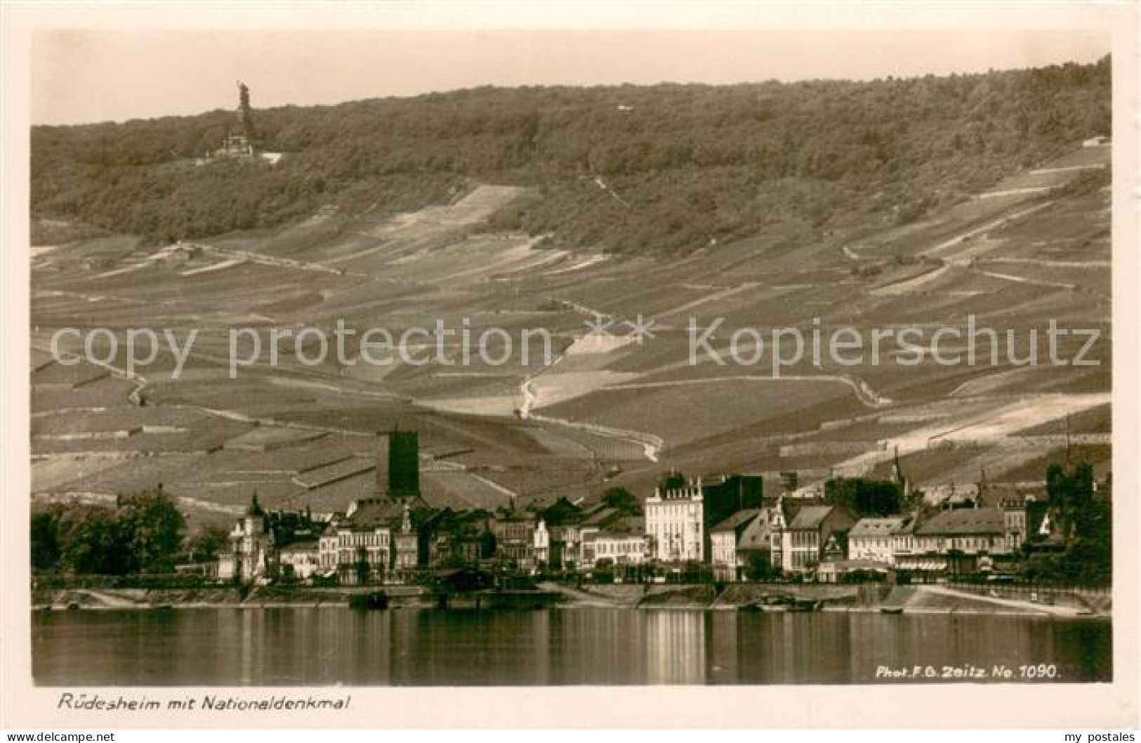 73778355 Ruedesheim Am Rhein Ansicht Vom Rhein Aus Mit Nationaldenkmal  - Ruedesheim A. Rh.