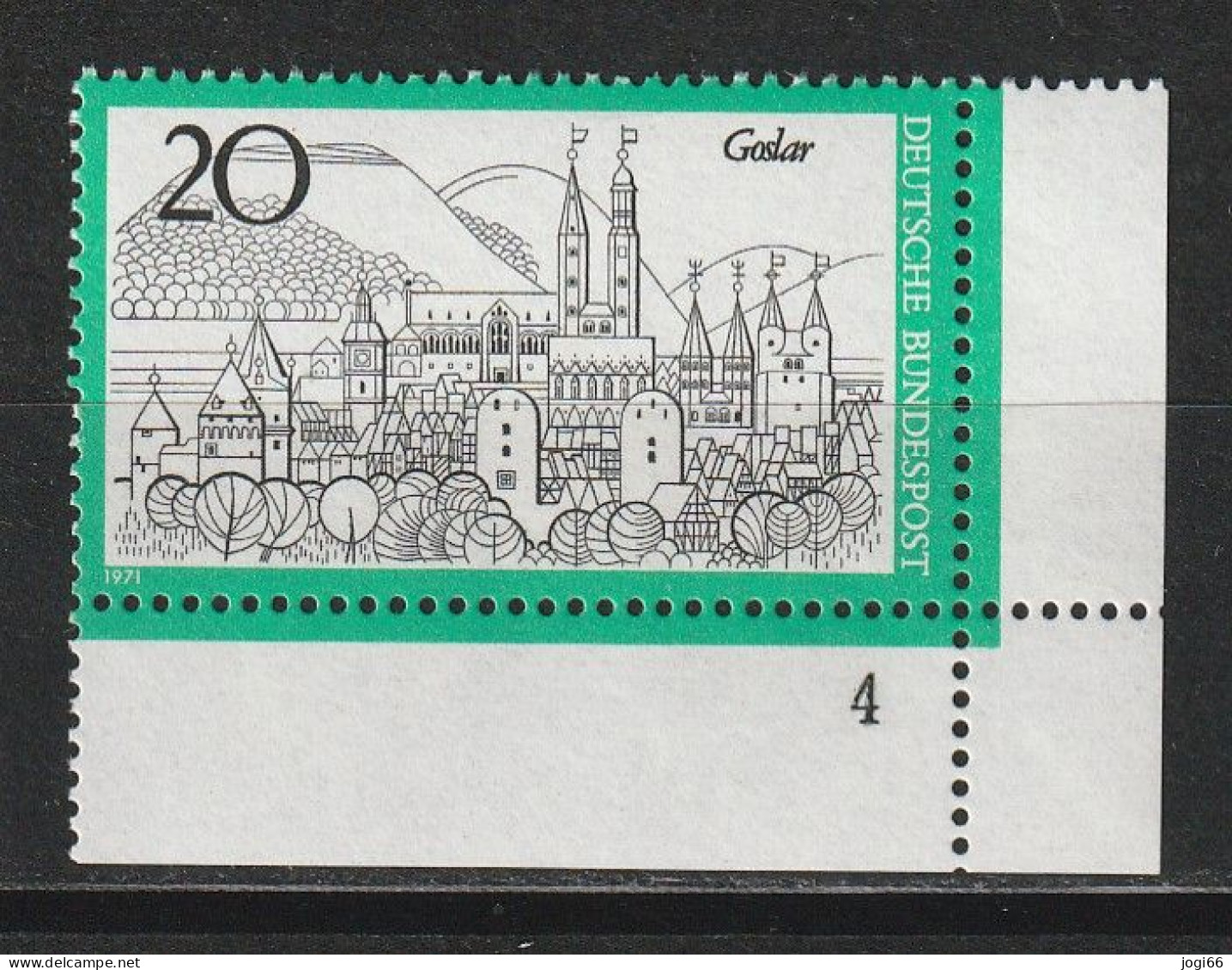 Bund Michel 704 Fremdenverkehr Goslar ** Eckrand Formnummer 4 - Unused Stamps