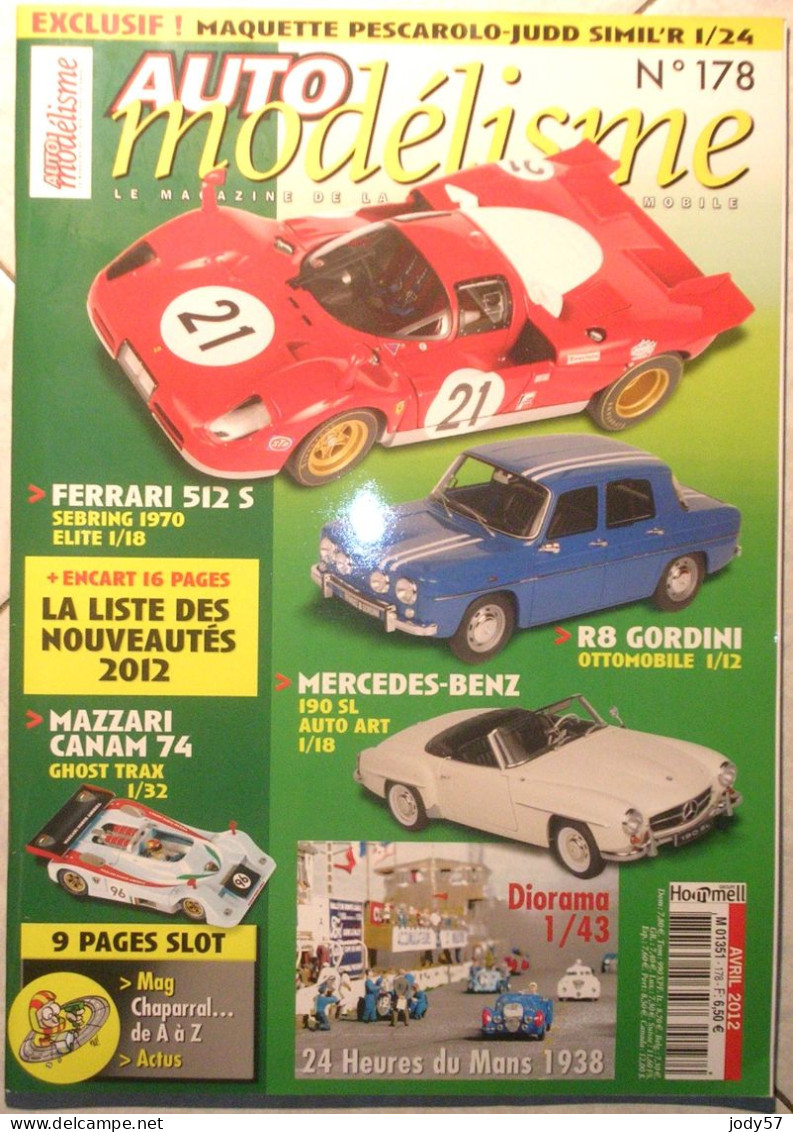 AUTO MODELISME - N.178 AVRIL 2012 - FERRARI 512 S SEBRING 1970 ELITE 1/18 - Frankrijk