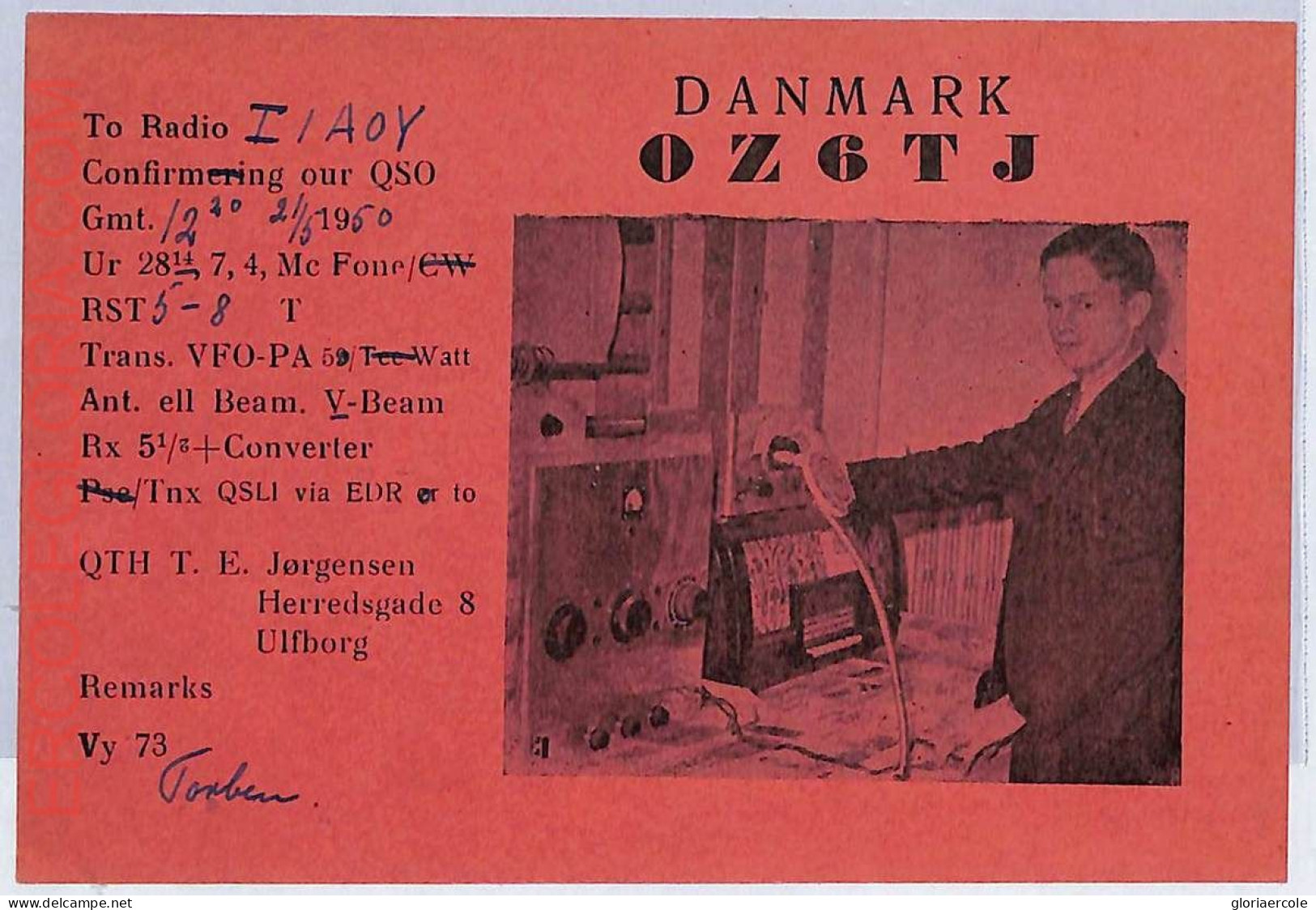 Ad9019 - DENMARK - RADIO FREQUENCY CARD -  1950 - Radio