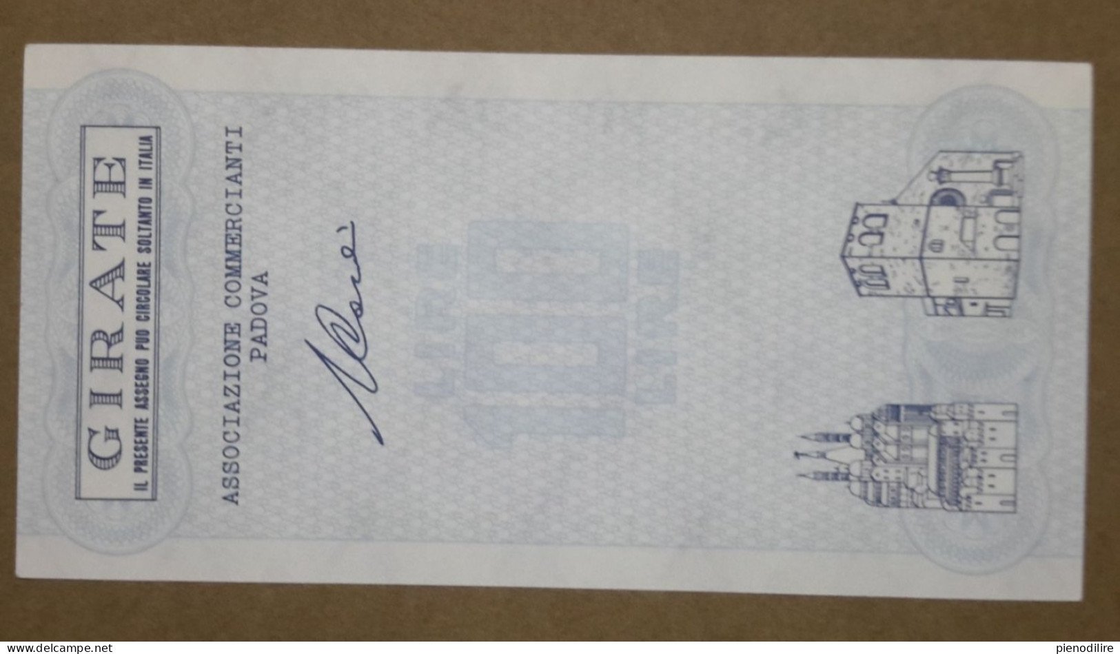 BANCA ANTONIANA DI PADOVA E TRIESTE, 100 Lire 04.07.1977 ASSOCIAZIONE COMMERCIANTI PADOVA (A1.73) - [10] Checks And Mini-checks