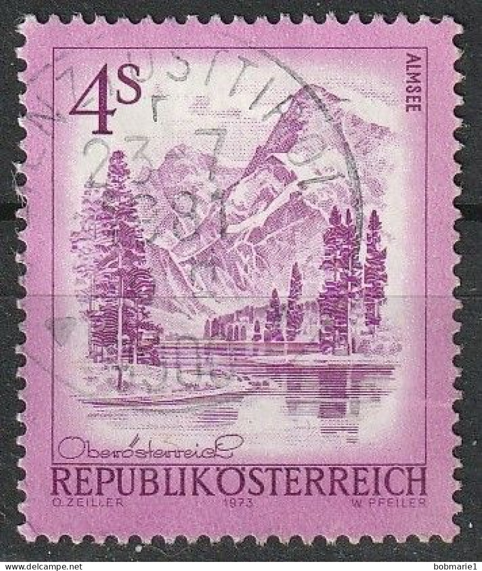 Série Paysages, Timbre Autriche Oblitéré "Almsee" 1973 N° 1259 - Used Stamps