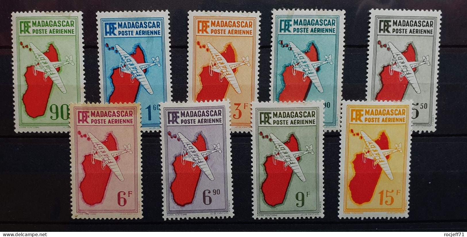 04 - 24 - Madagascar - Poste Aérienne N°16 à 24 * - MH - Série Complète - Posta Aerea