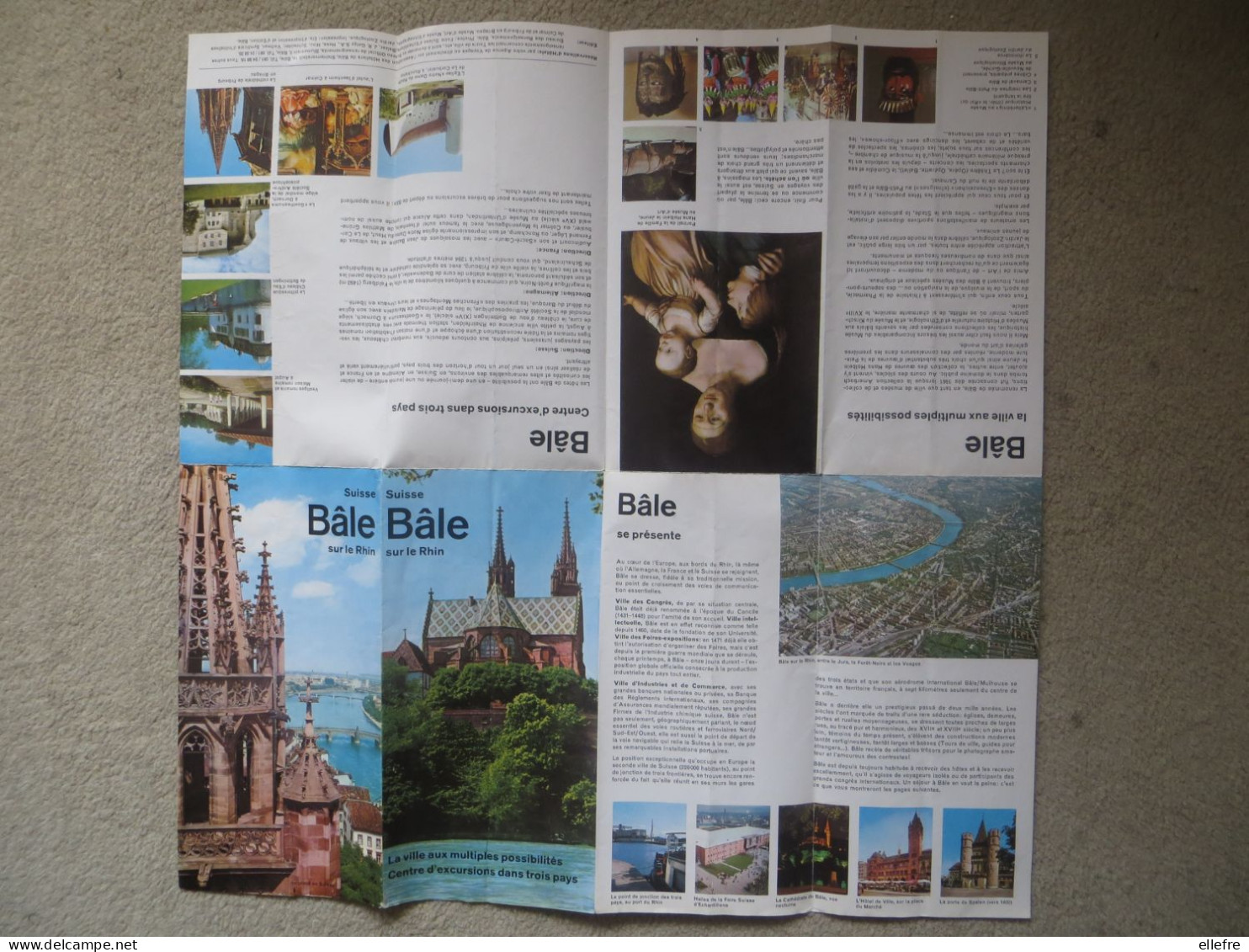 Dépliant Touristique Publicité Suisse Bâle Histoire Lieu à Visiter Plan De La Ville - Publicités