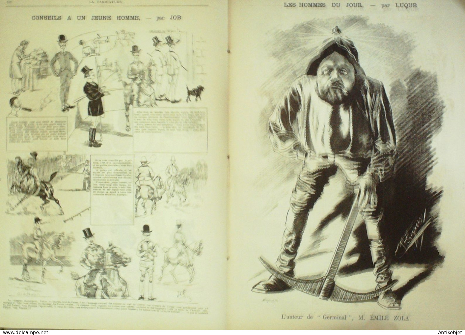 La Caricature 1885 N°278 Sur Le Bitume Draner Caran D'Ache Zola Par Luque Job - Riviste - Ante 1900