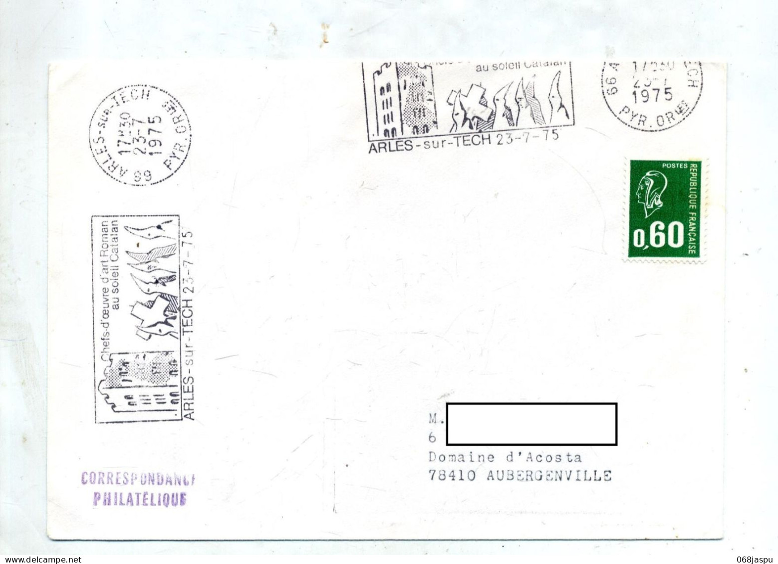 Lettre Flamme Arles Sur Tech Art Roman - Mechanical Postmarks (Advertisement)