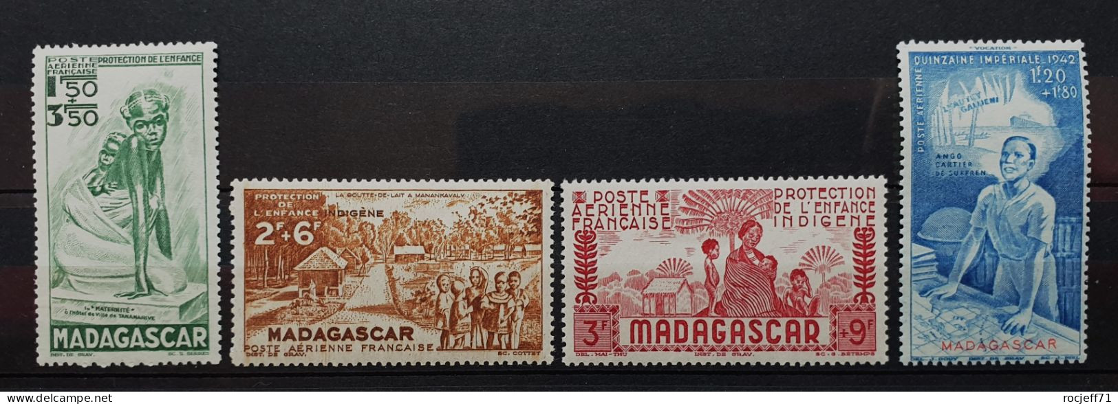 04 - 24 - Madagascar - Poste Aérienne N° 41 - 42 - 43 - 44 - Tous ** - MNH - Airmail