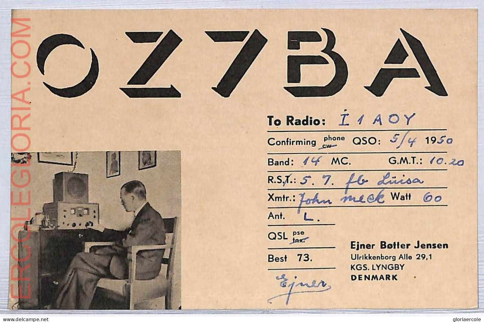 Ad9024 - DENMARK - RADIO FREQUENCY CARD - 1950 - Radio