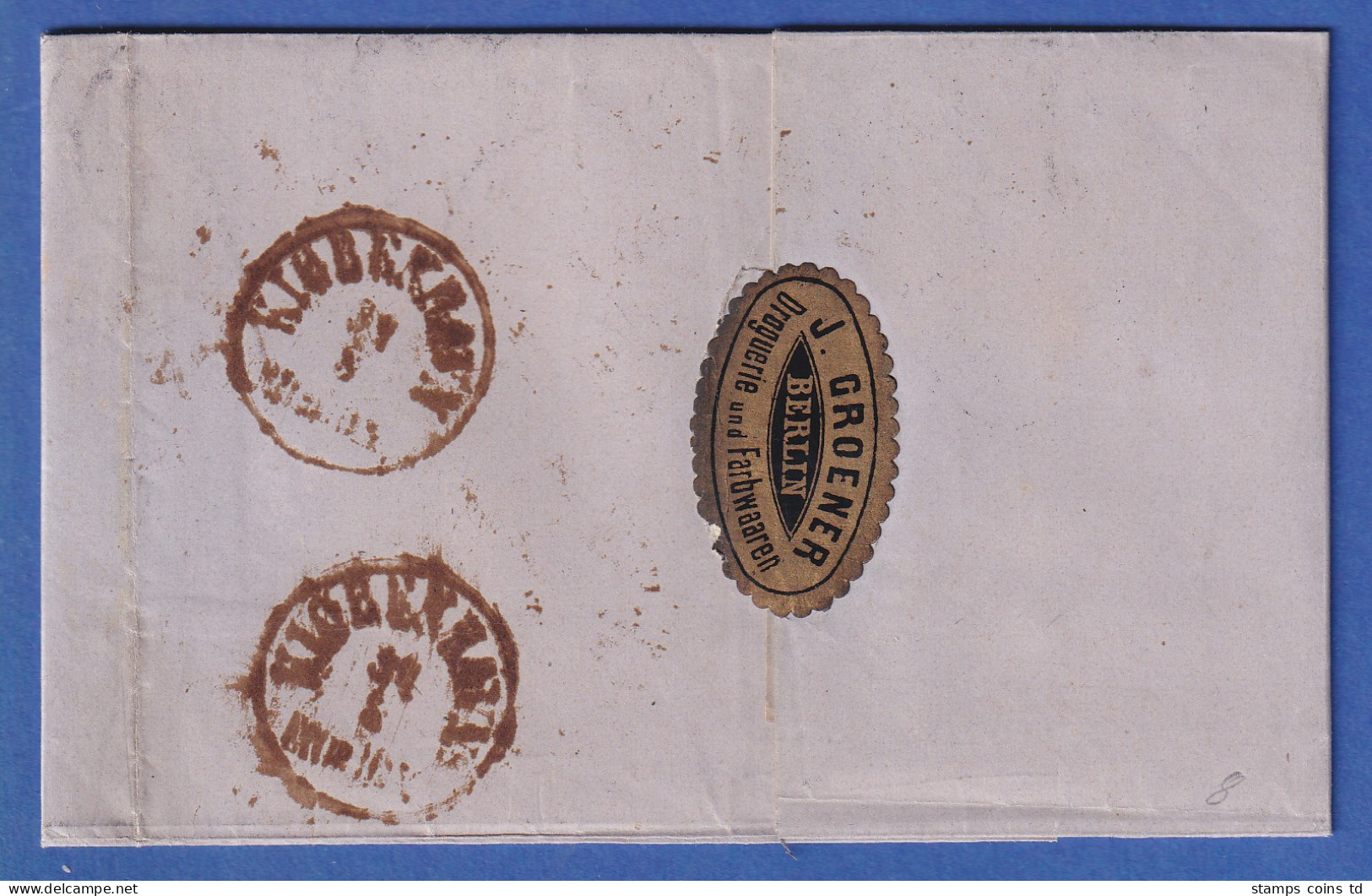 Norddeutscher Bund 2 Gr. Mi-Nr. 17 Auf Brief Von BERLIN Nach Dänemark, 1869 - Briefe U. Dokumente