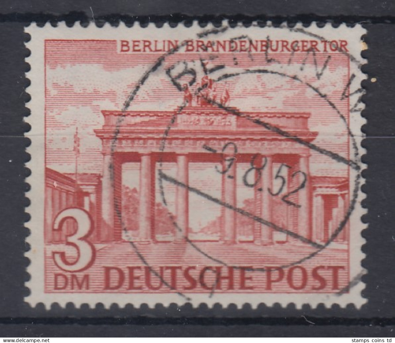 Berlin Bauten 3DM Brandenburger Tor Mi.-Nr. 59 Schön Gestempelt BERLIN W  9.8.52 - Used Stamps