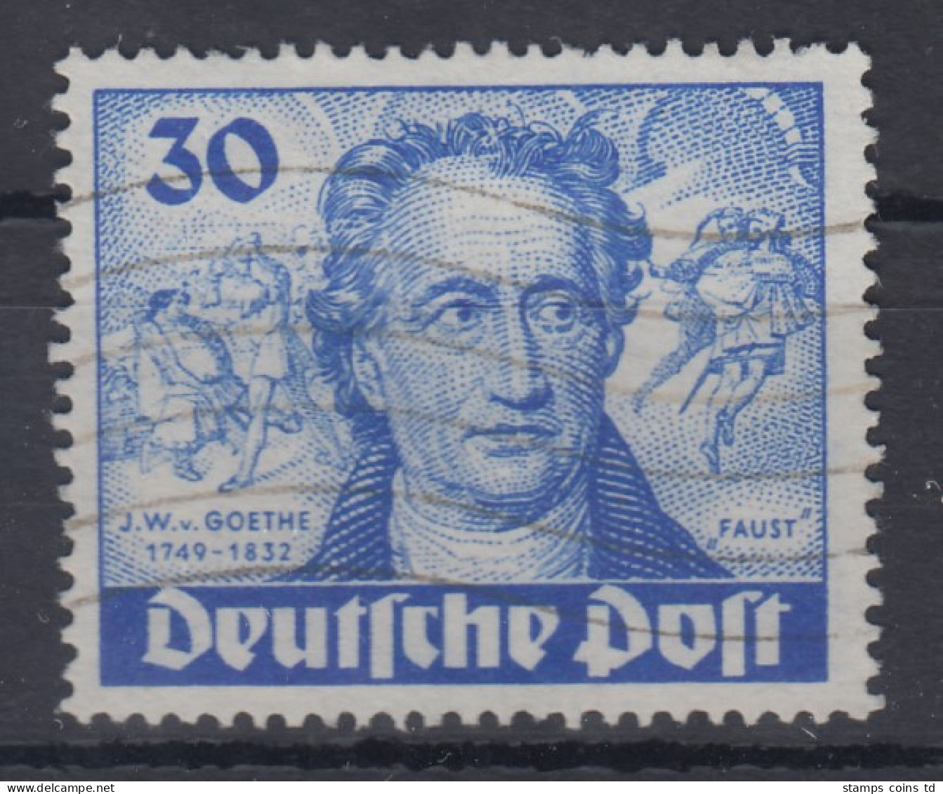 Berlin Goethe 30Pfg  Mi.-Nr. 63 Mit Zartem Maschinen-Wellenstempel - Used Stamps