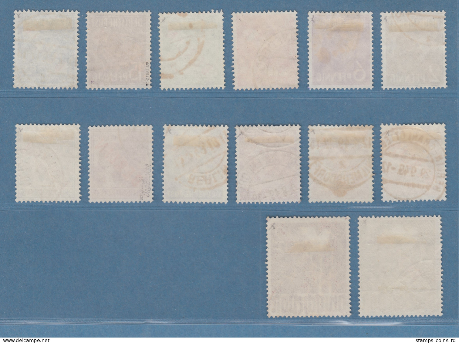 Berlin Rotaufdruck Mi.-Nr. 21-34 Satz Komplett Gestempelt - Used Stamps