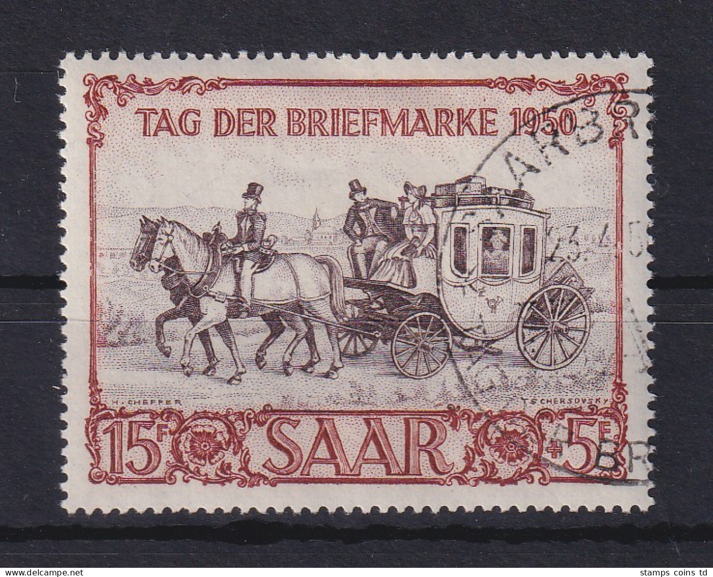 Saar 1950 Briefm.-Ausstellung IBASA Postkutsche  Mi.-Nr. 291 Gestempelt  - Gebruikt