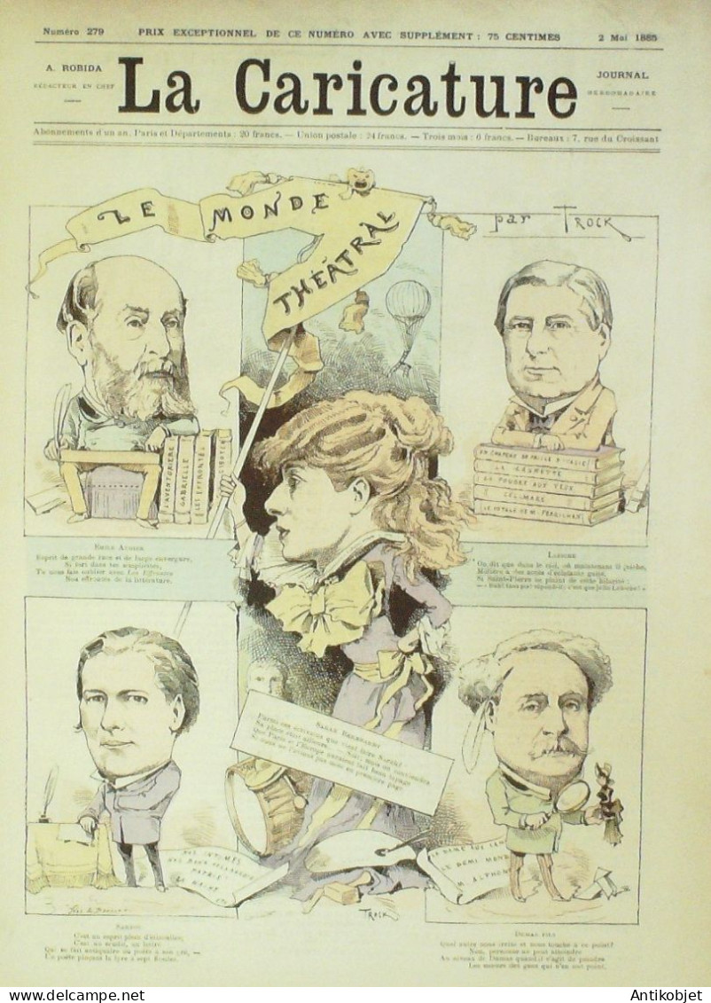 La Caricature 1885 N°279 Monde Théâtral Trock Billet D'auteur - Revues Anciennes - Avant 1900