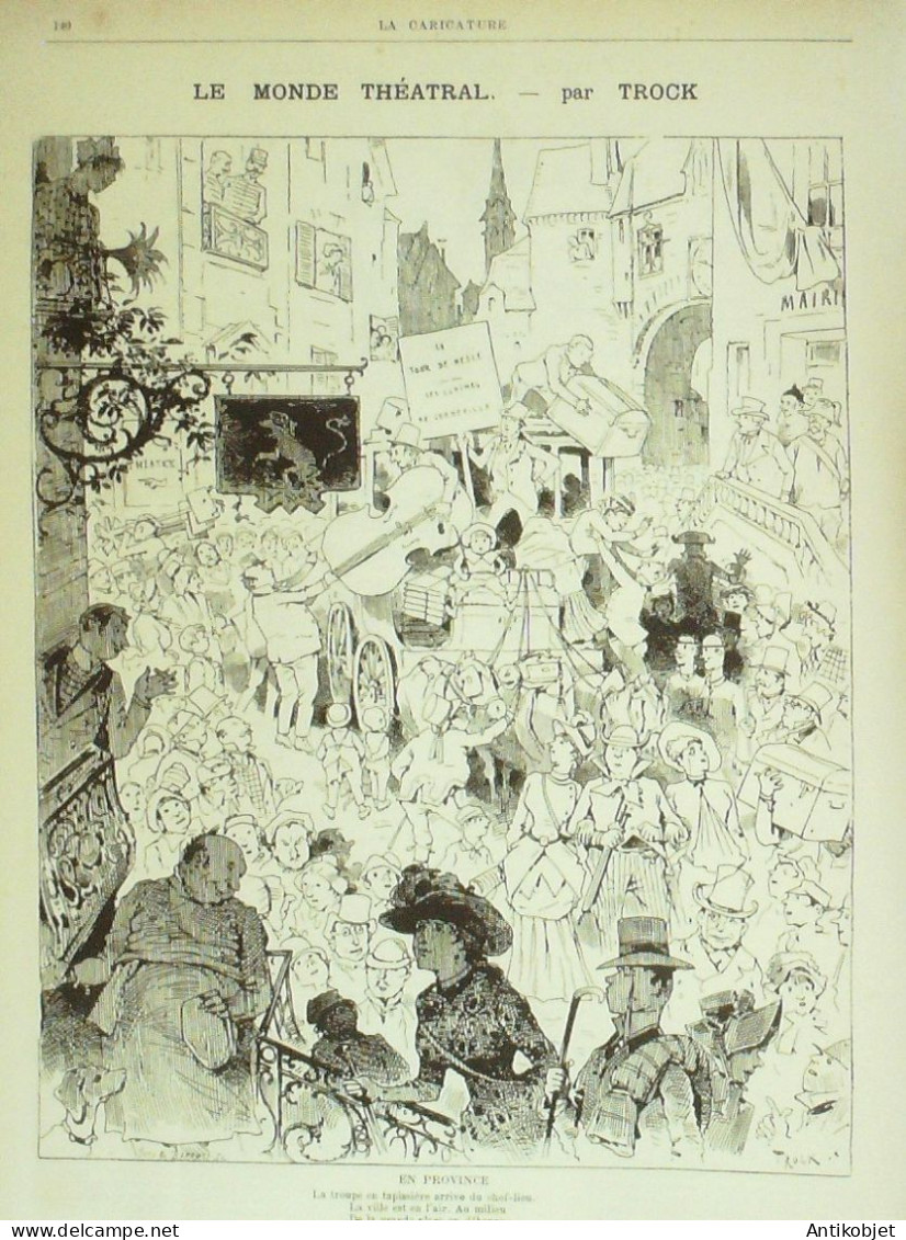 La Caricature 1885 N°279 Monde Théâtral Trock Billet D'auteur - Zeitschriften - Vor 1900