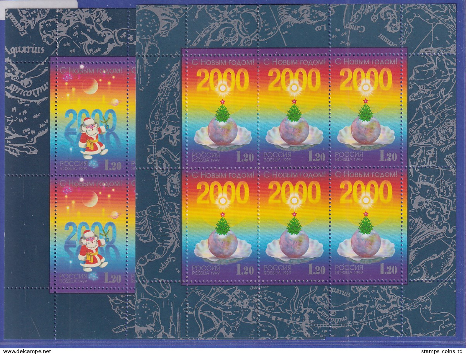 Russland 1999-2000 Neujahr Mi.-Nr. 776-777 KLEINBOGEN-SATZ ** - Andere & Zonder Classificatie