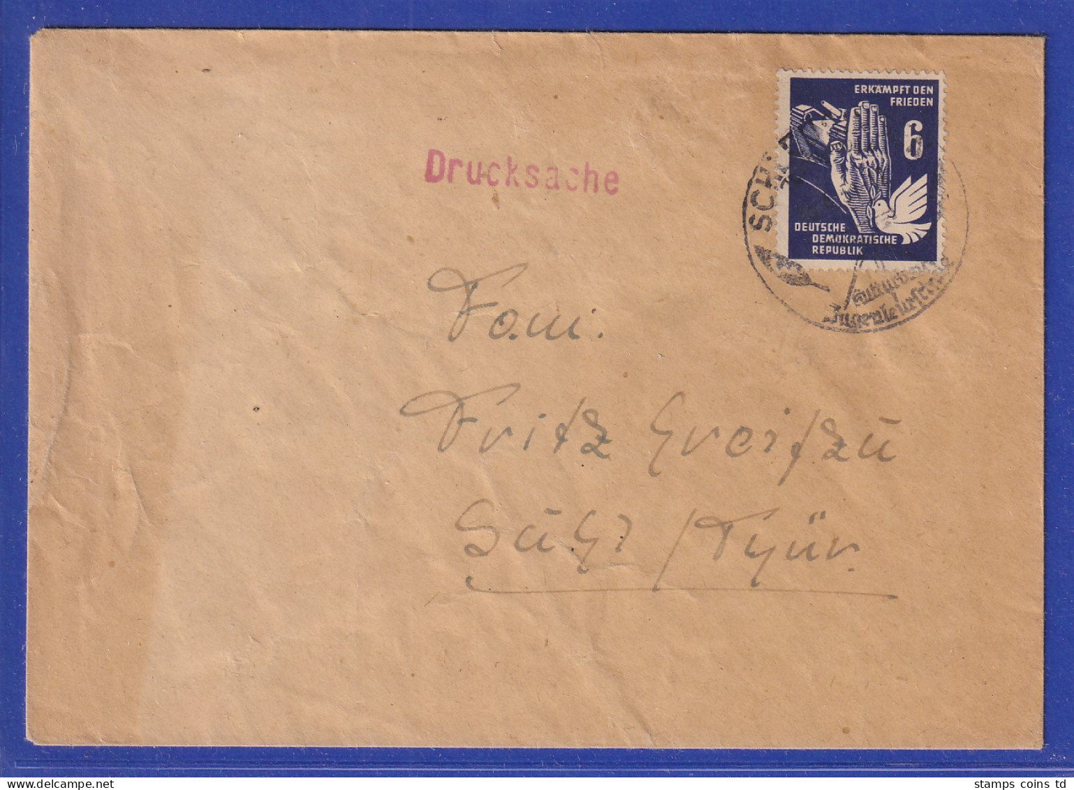 DDR 1950 Frieden 6Pfg Mi.-Nr. 276 EF Auf Drucksache  - Otros & Sin Clasificación