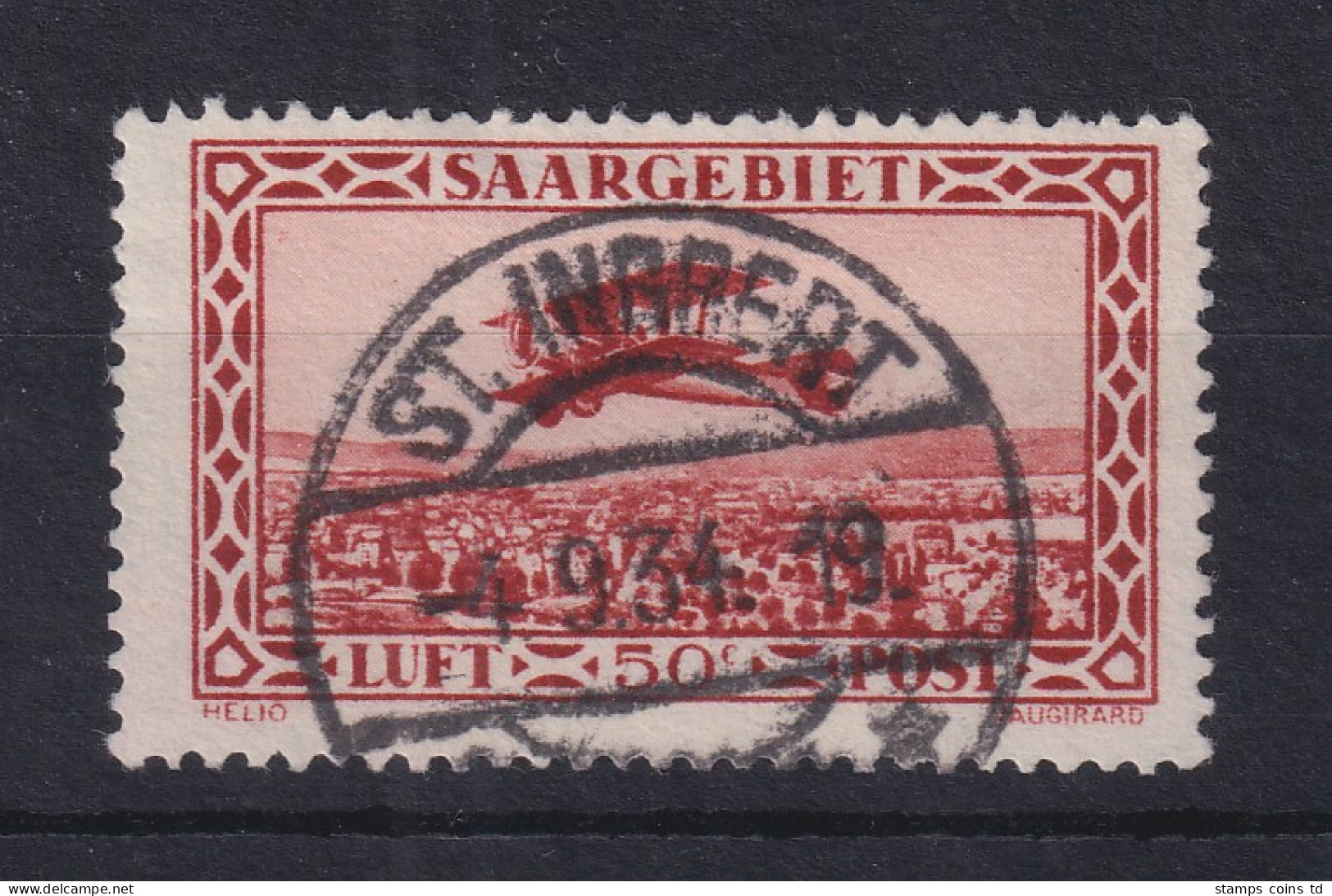 Saar 1928 Flugpostmarke 50 C. Mi.-Nr. 126 Mit PLF VII Gest. ST. INGBERT - Gebraucht