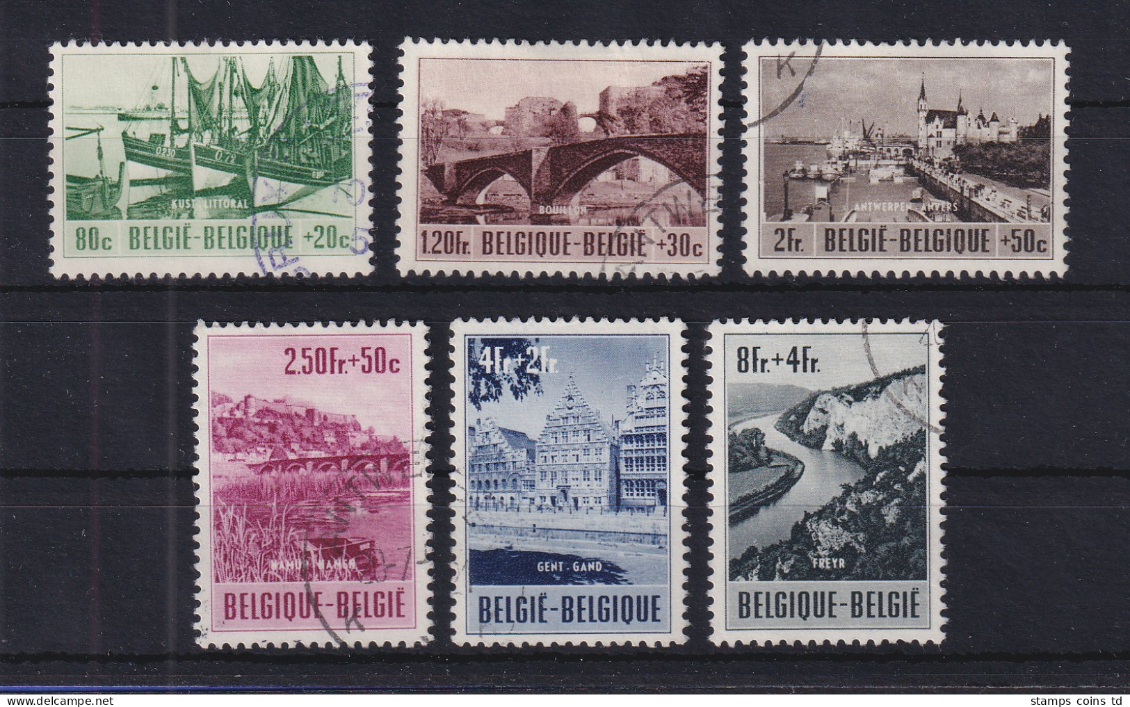 Belgien 1953 Tourismus Ardennen-Maas-Gebiet Mi.-Nr. 967-972  Gestempelt - Sonstige & Ohne Zuordnung