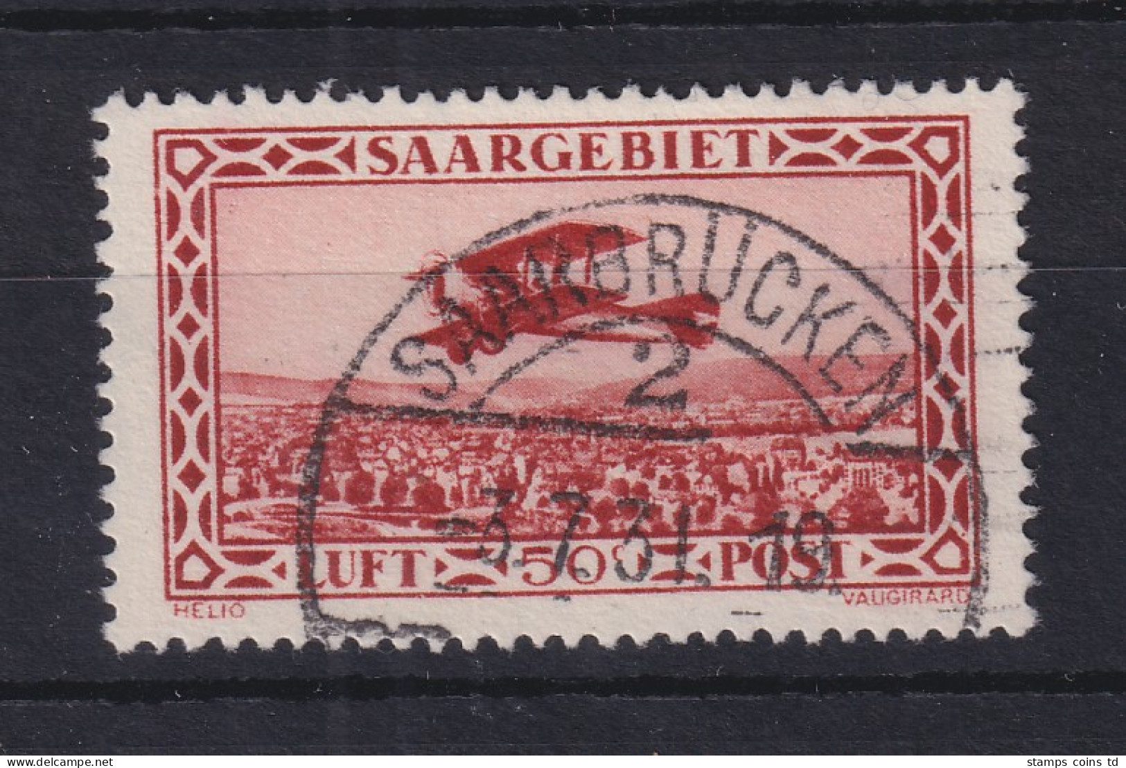Saar 1928 Flugpostmarke 50 C. Mi.-Nr. 126 Mit PLF VII Gest. SAARBRÜCKEN - Oblitérés
