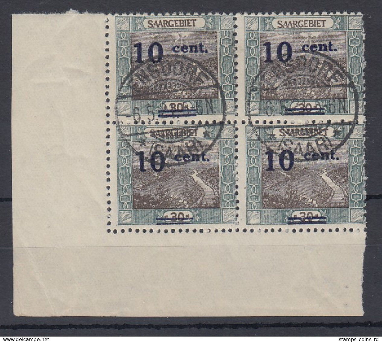 Saar 1921 Mi.-Nr. 72A  I Eckrand-VB Unten Links, O ENSDORF, Gepr. BPP - Used Stamps