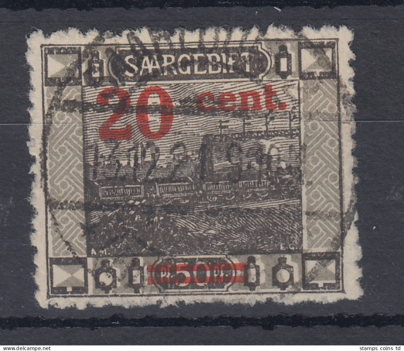 Saar 1921 Mi.-Nr. 74A Mit Aufdruckfehler II: 2 Unten Abgeschrägt. Gepr. BPP. - Used Stamps
