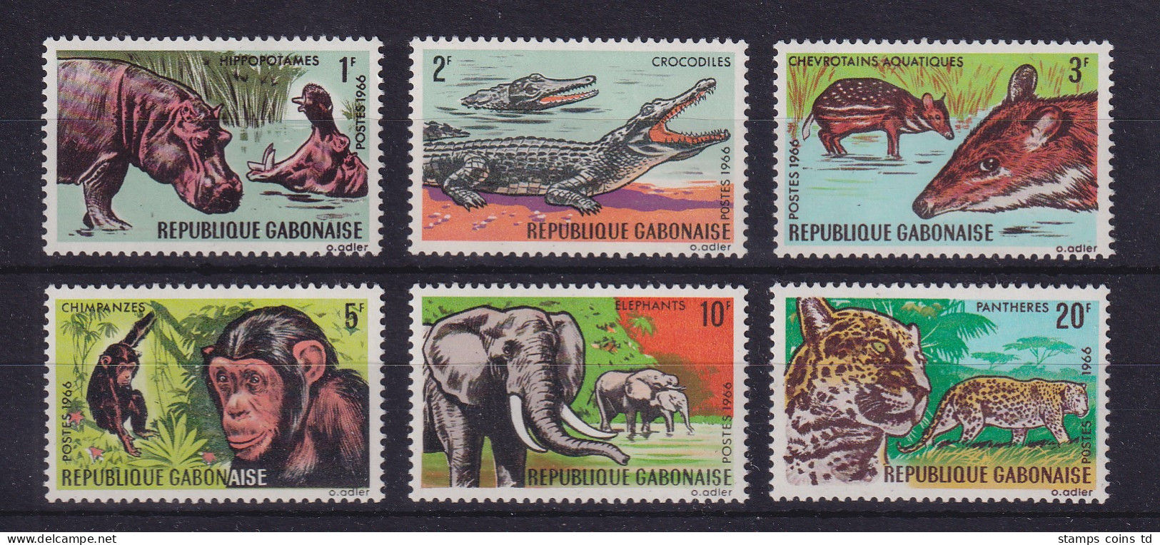 Gabun 1967 Afrikanische Wildtiere Mi.-Nr. 260-265 Postfrisch ** - Gabon (1960-...)