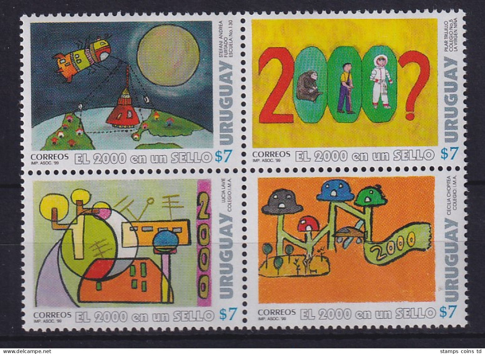 Uruguay 1999-2000 Jahrtausendwende Mi.-Nr. 2448-51 4er-Block **  - Uruguay