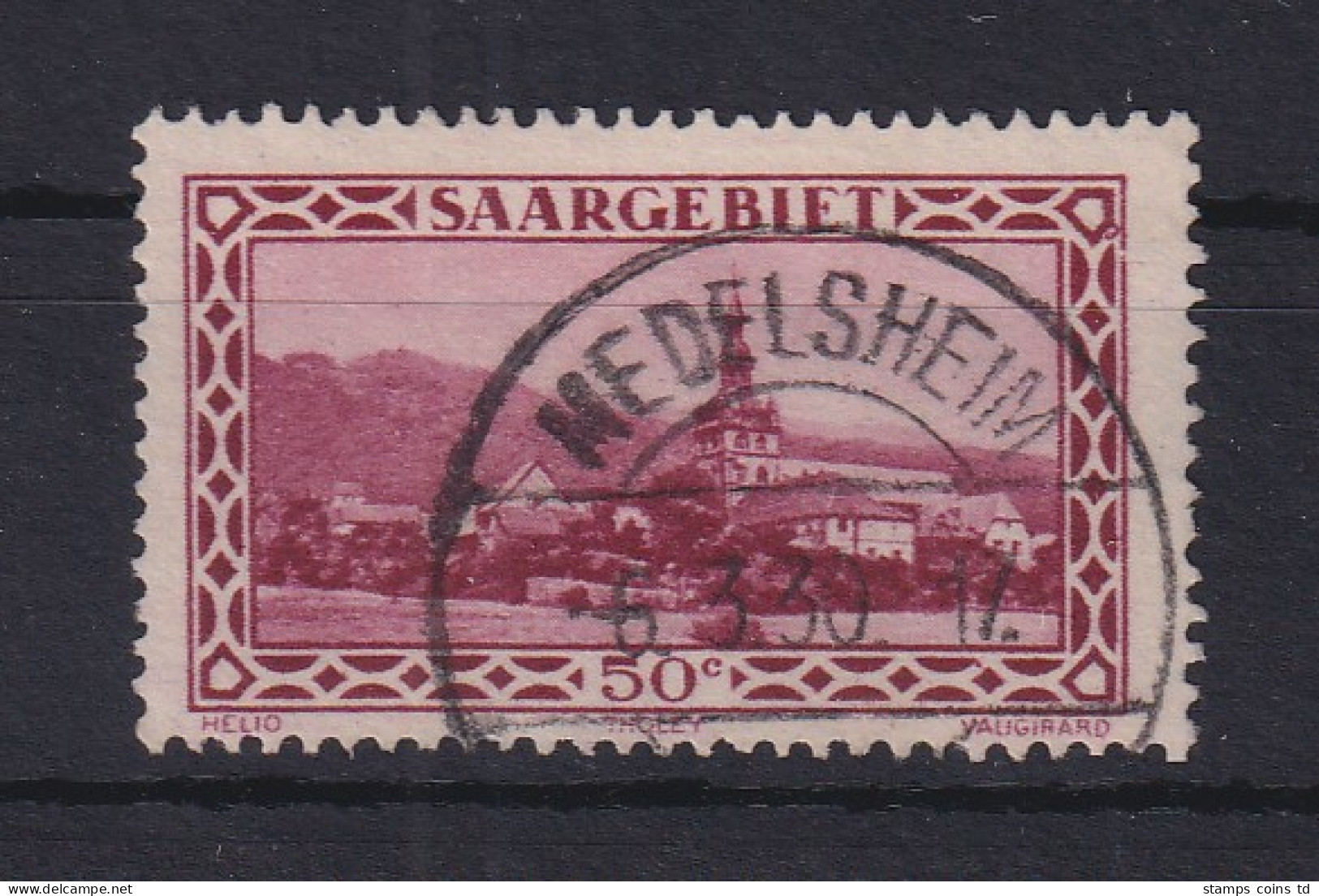 Saar 1927 Abtei Tholey Mi.-Nr. 114 Mit PLF I Gest. MEDELSHEIM Geprüft GEIGLE BPP - Usados