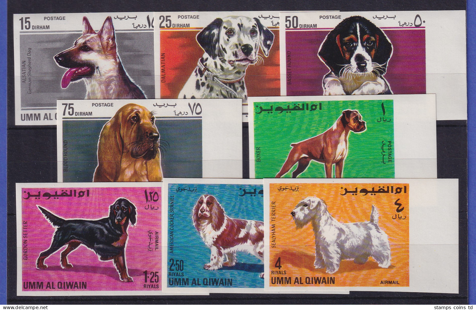 Umm Al Qiwain 1967 Hunde Mi.-Nr. 210-17 B Satz Kpl. Postfrisch ** / MNH  - United Arab Emirates (General)