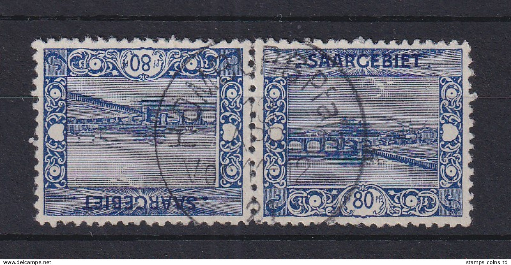 Saar 1921 Mi.-Nr. 62A Kehrdruck Kdr II, O HOMBURG Gpr. HOFFMANN BPP - Used Stamps