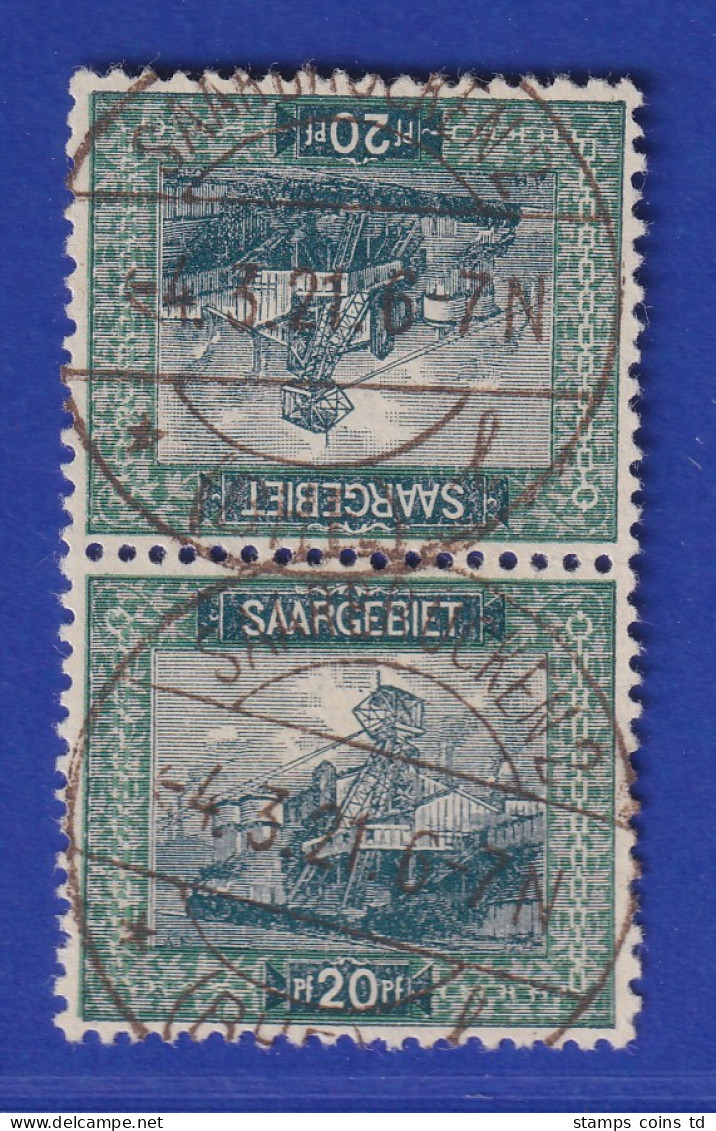 Saar 1921 Mi.-Nr. 55A Kehrdruck Kdr IV, O SAARBRÜCKEN Gpr. BPP - Used Stamps