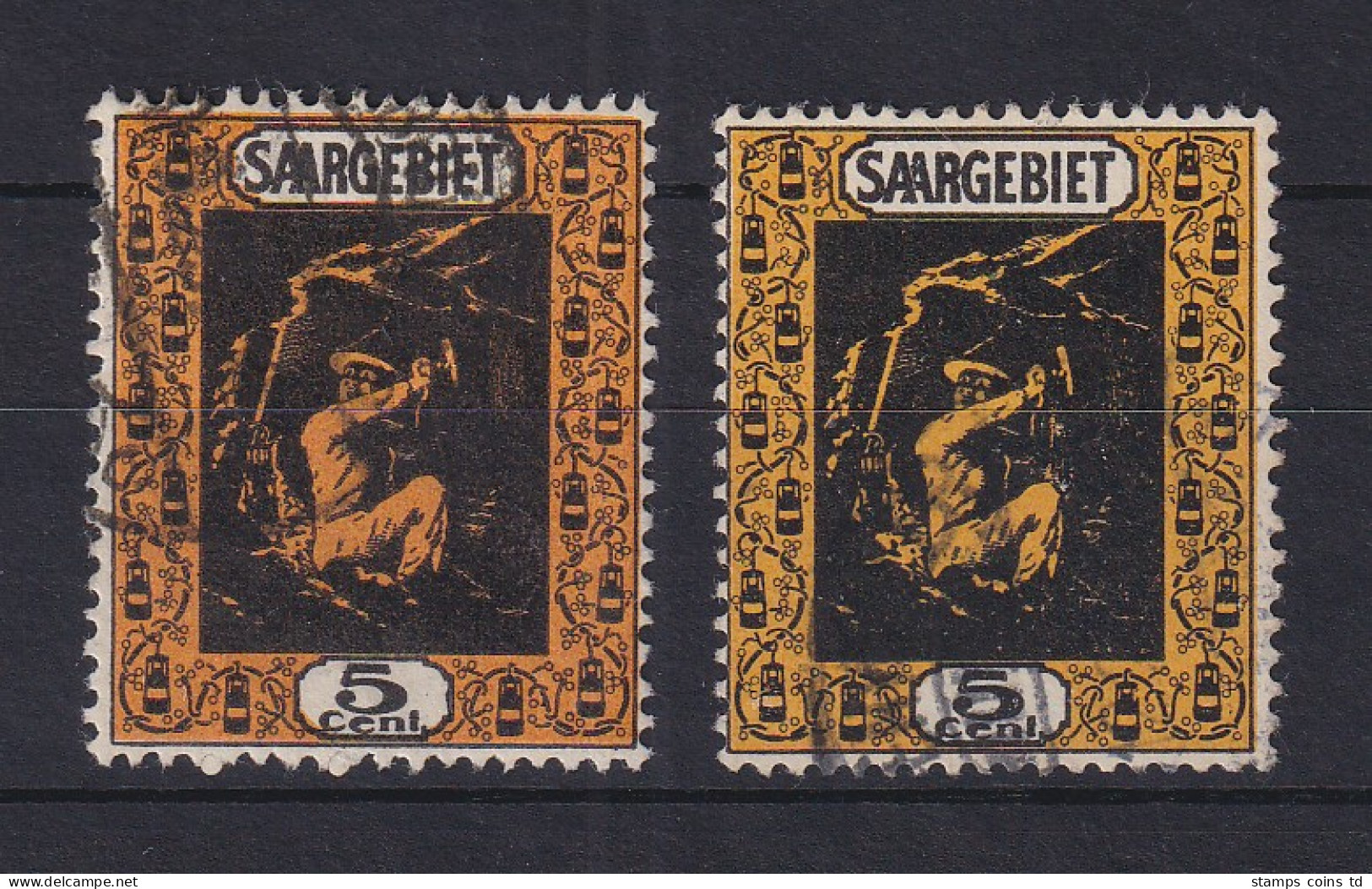 Saar 1922 Mi.-Nr. 85 In A- Und B-Farbe Gestempelt, Die B Gepr. HOFFMANN BPP - Oblitérés