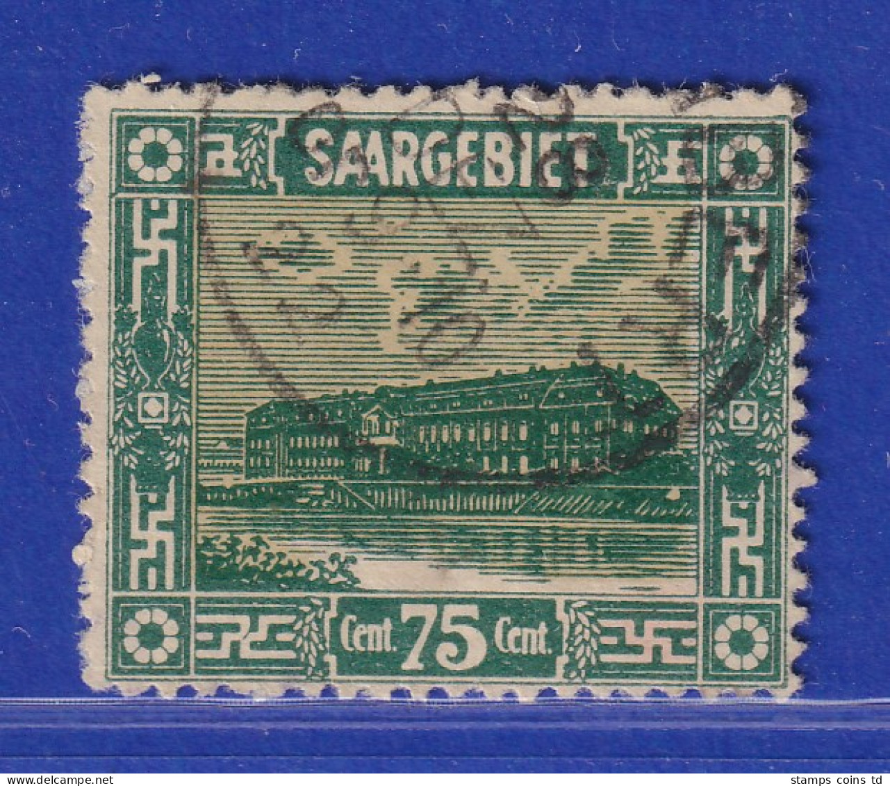 Saar 1923 Mi.-Nr. 93 Mit PLF I  Scheinwerfer In Kaimauer Gpr. HOFFMANN BPP - Used Stamps