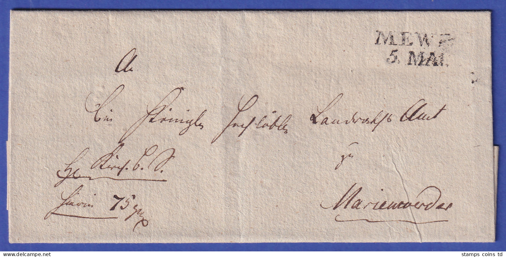 Preußen Vorphila-Brief Mit Zweizeiler MEWE, 1820er Jahre - Andere & Zonder Classificatie