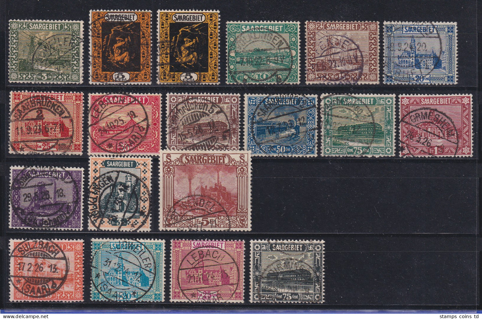 Saar Freimarken 1922-23 Mi.-Nr. 84-101 Kpl. Satz 19 Werte Meist Voll-O  - Used Stamps