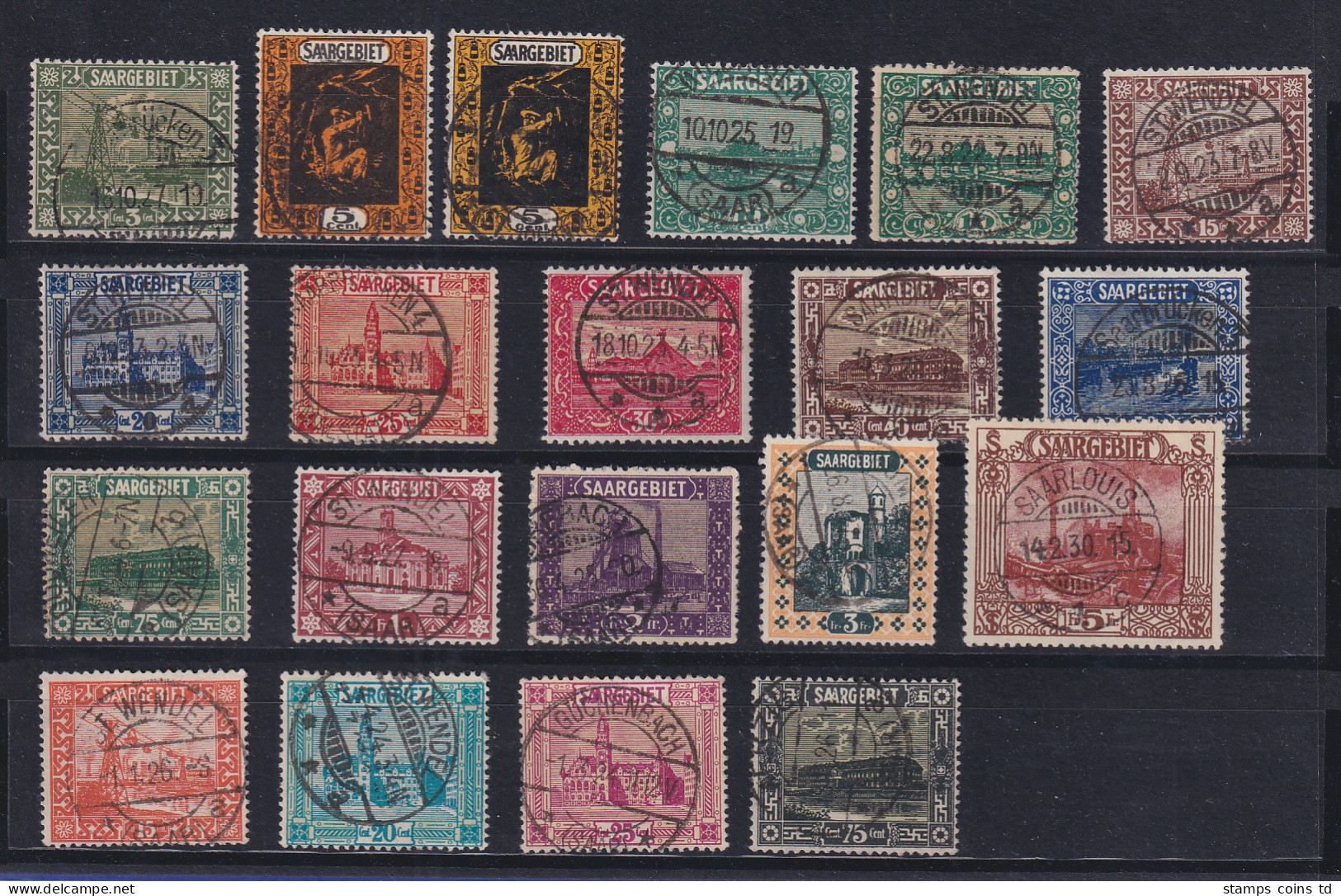 Saar Freimarken 1922-23 Mi.-Nr. 84-101 Kpl. Satz 19 Werte Gest. Höchstwert Gpr. - Used Stamps