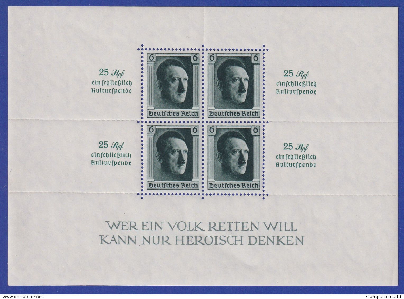 Deutsches Reich 1937 Kulturförderung Mi.-Nr. Block 9 Postfrisch ** - Neufs