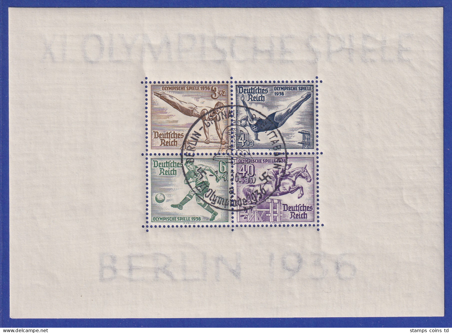 Deutsches Reich 1936 Olympische Spiele Mi.-Nr. Block 5 X Gestempelt - Oblitérés