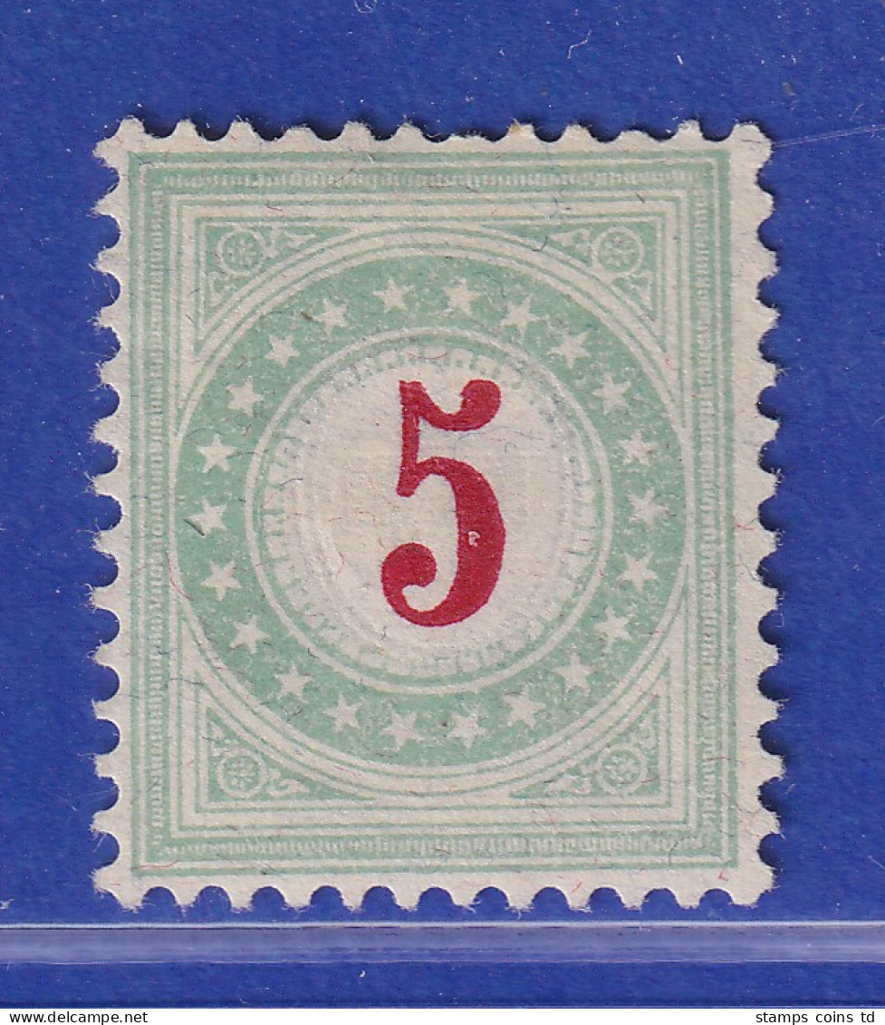 Schweiz 1883 Portomarke Opalgrün 5 C. Mi.-Nr. 17 II AXaN Ungebraucht * - Other & Unclassified