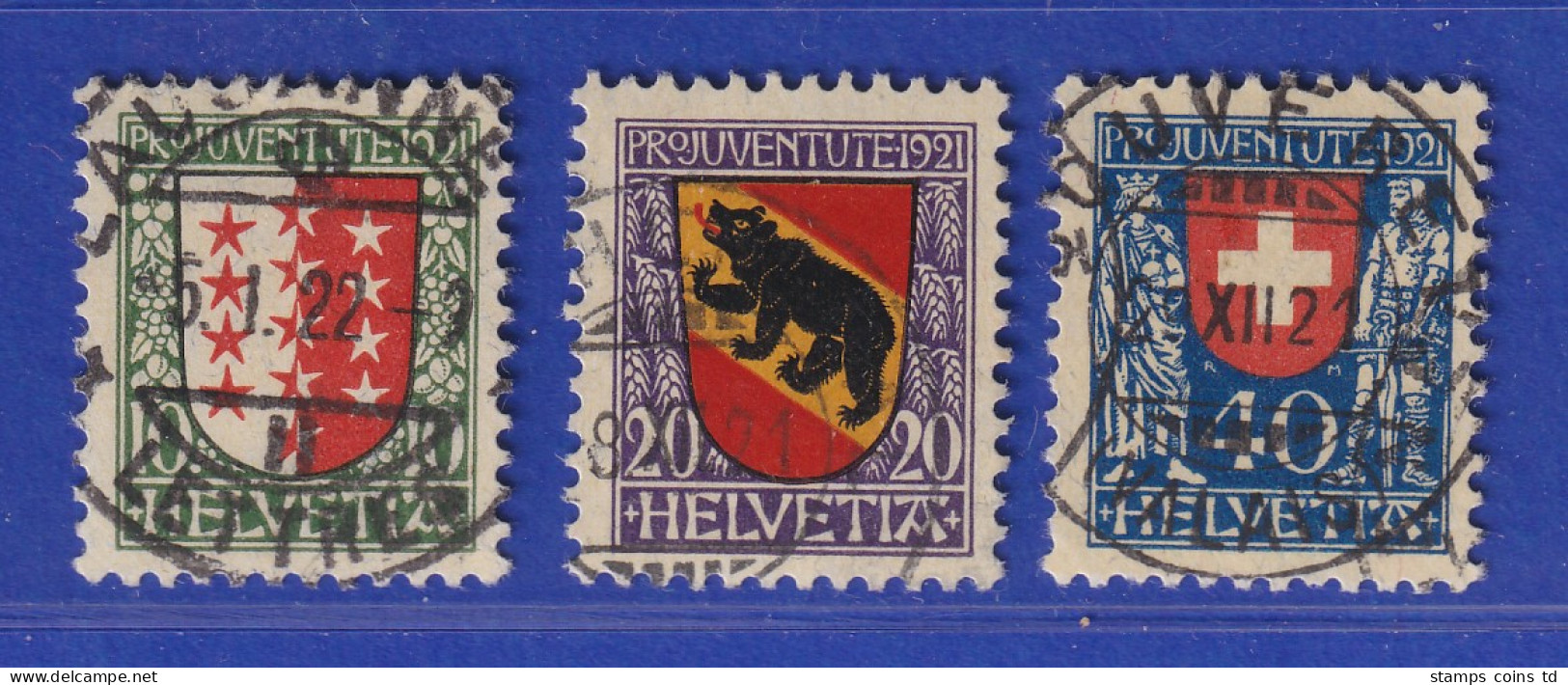 Schweiz 1921 Pro Juventute Wappen Mi.-Nr. 172-74 Satz 3 Werte Gestempelt - Altri & Non Classificati