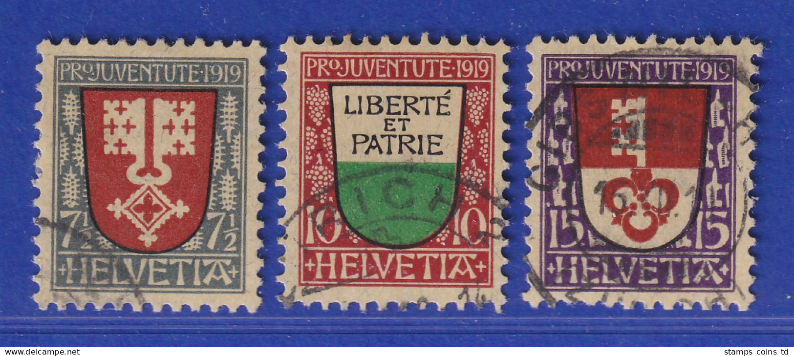 Schweiz 1919 Pro Juventute Wappen Mi.-Nr. 149-51 Satz 3 Werte Gestempelt - Autres & Non Classés