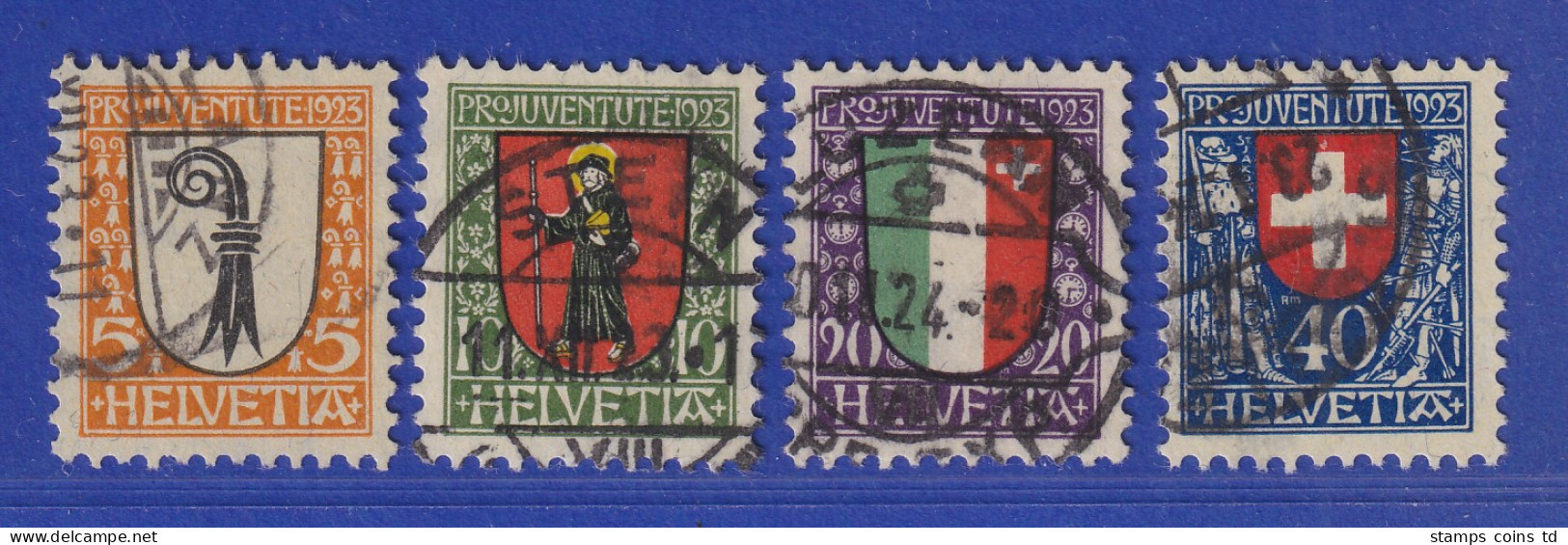 Schweiz 1923 Pro Juventute Wappen Mi.-Nr. 185-88 Satz 4 Werte Gestempelt - Andere & Zonder Classificatie