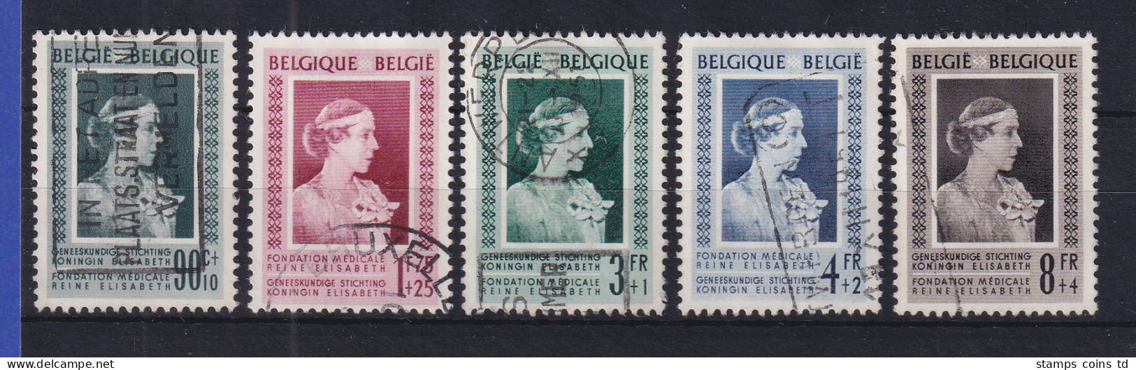 Belgien 1951 Königin-Elisabeth-Fonds Mi.-Nr. 909-913 Gestempelt - Sonstige & Ohne Zuordnung