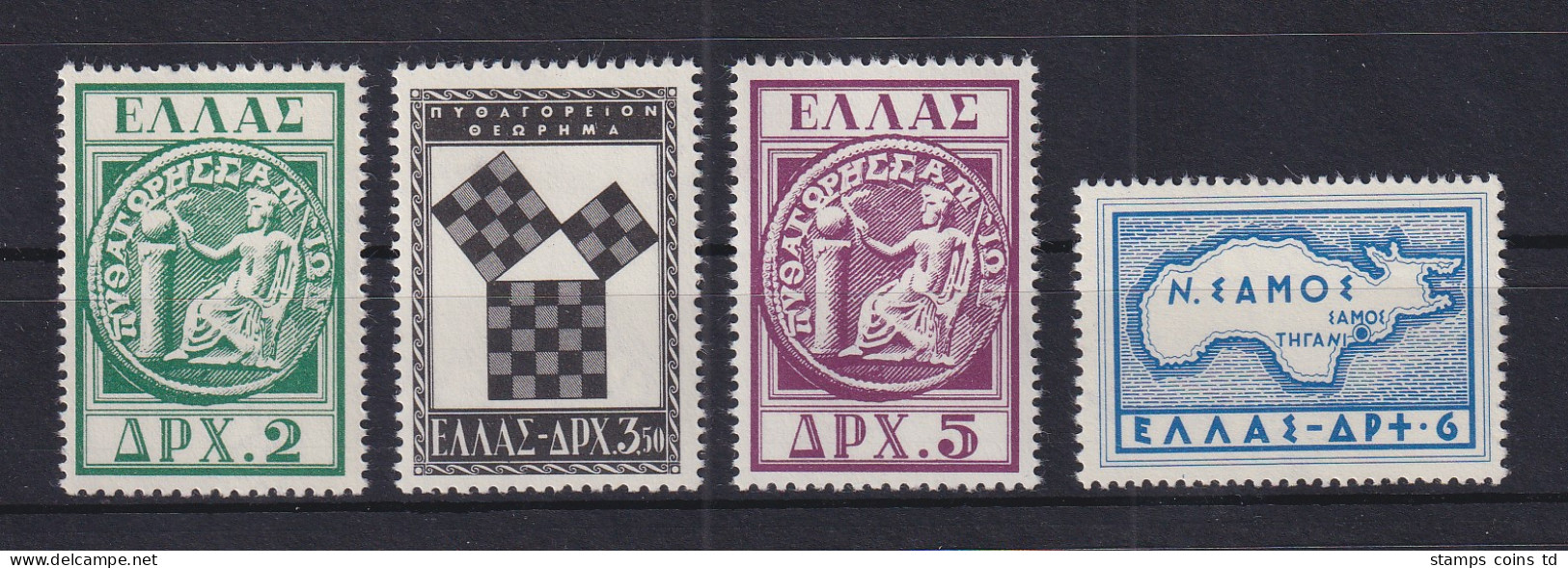 Griechenland 1955 Pythagoreer-Kongress  Mi.-Nr. 632-35 Satz Kpl ** - Altri & Non Classificati