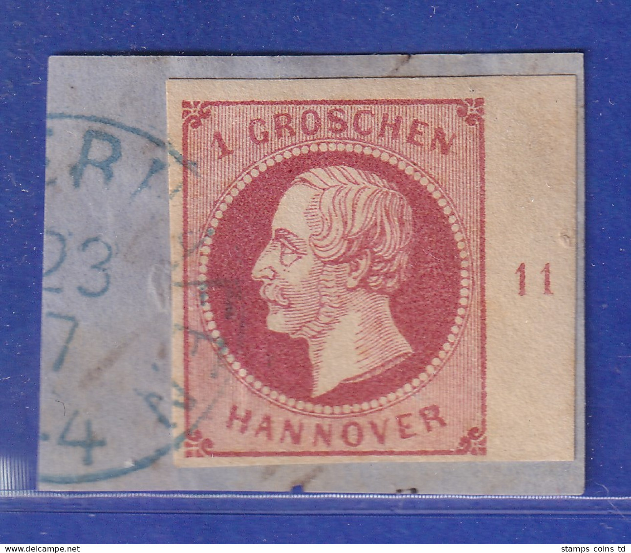 Altdeutschland Hannover Georg V. 1Gr. Rechtes Randstück Mit Reihenzahl 11 Gest.  - Hanovre